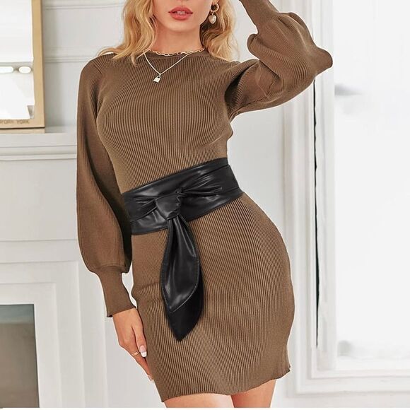 Women's Obi belt wide Vegan Leather corset knotted with bow at the waist - Picture 6 of 16